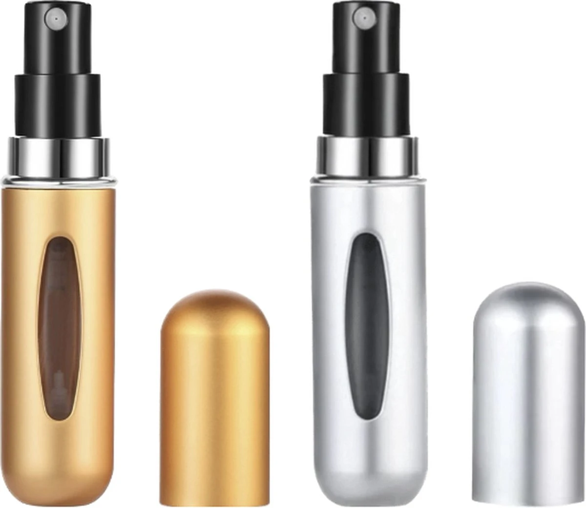 Merkloos Hervulbare Parfumflesjes - Goud + Zilver - 5ML - Verstuiver - Navulbaar 1 Merkloos Hervulbare Parfumflesjes - Goud + Zilver - 5ML - Verstuiver - Navulbaar