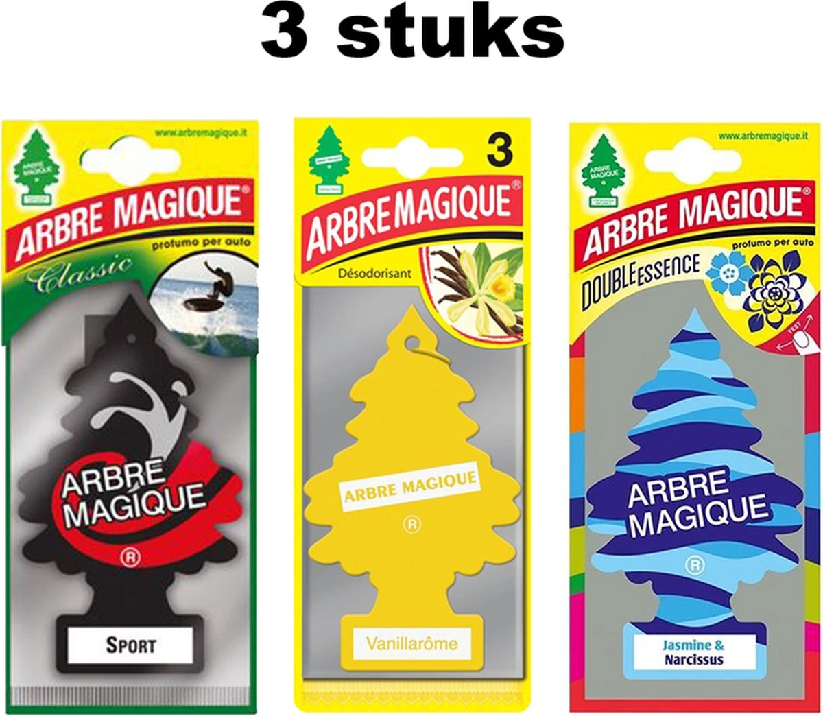 Arbre Magique - Geurboom - Autogeur - Arbre Magique Luchtverfrisser - Arbre Magique - 3 Stuks! - Set Van 3 - Auto Geurverfrisser - Auto Parfum - 1 Arbre Magique - Geurboom - Autogeur - Arbre Magique Luchtverfrisser - Arbre Magique - 3 Stuks! - Set Van 3 - Auto Geurverfrisser - Auto Parfum -