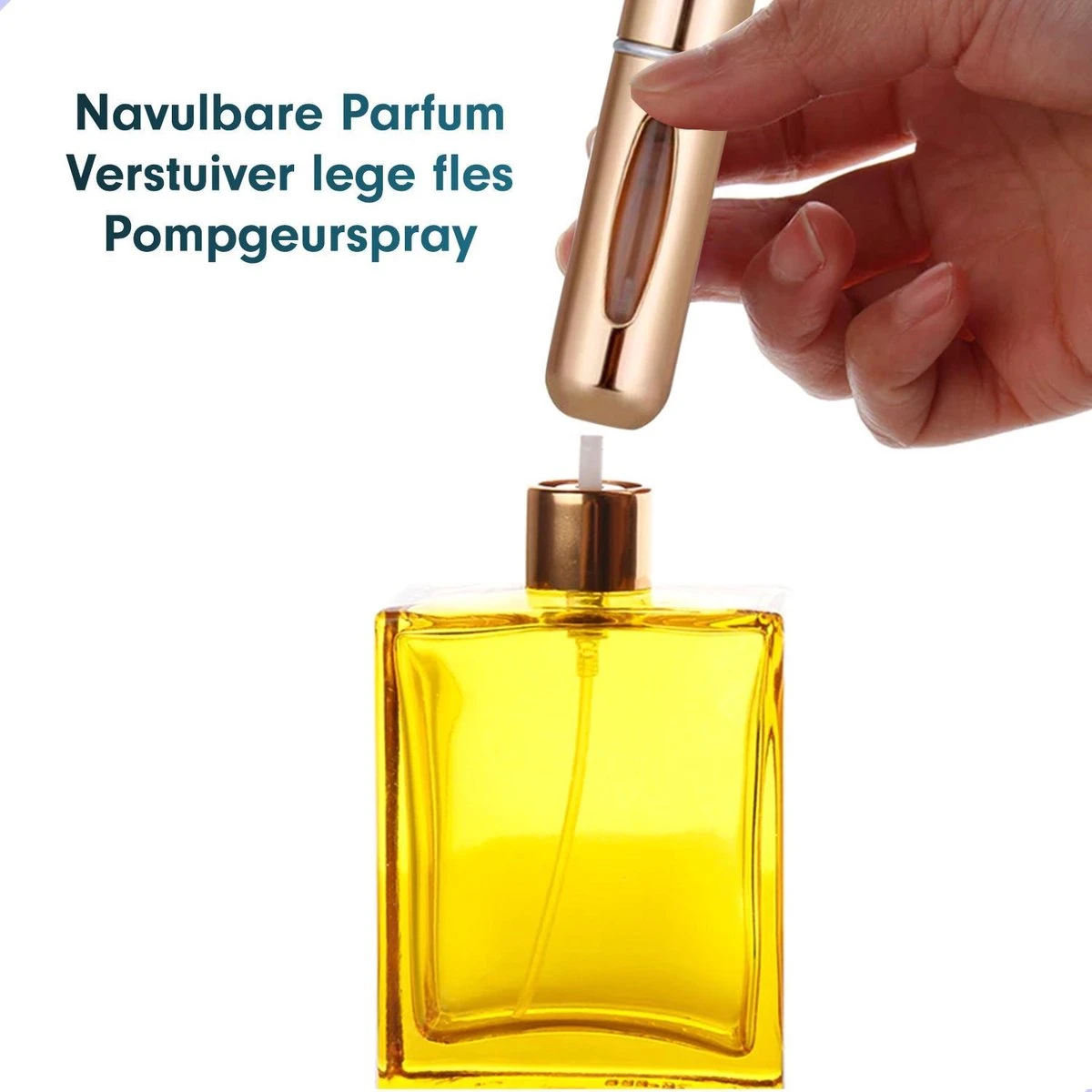 Merkloos Parfum Spray - Navulbare Parfum Verstuiver - Navulling Voor Parfum - Parfumverstuiver - Goudkleurig 4 Merkloos Parfum Spray - Navulbare Parfum Verstuiver - Navulling Voor Parfum - Parfumverstuiver - Goudkleurig - Afbeelding 4