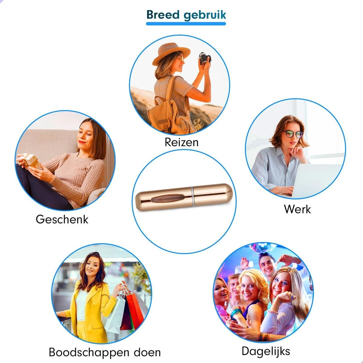 Merkloos Parfum Spray - Navulbare Parfum Verstuiver - Navulling Voor Parfum - Parfumverstuiver - Goudkleurig 10 Merkloos Parfum Spray - Navulbare Parfum Verstuiver - Navulling Voor Parfum - Parfumverstuiver - Goudkleurig - Afbeelding 10