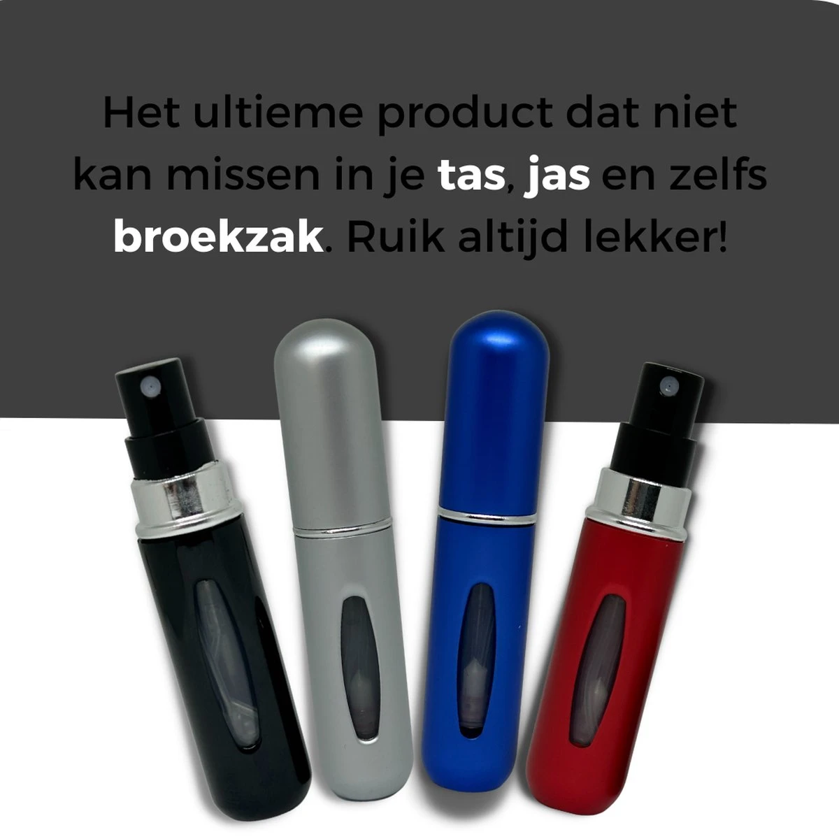 Cetins - Parfum Verstuiver Navulbaar - Mini Parfum Flesje - Reisflesje – Zwart 4 Cetins - Parfum Verstuiver Navulbaar - Mini Parfum Flesje - Reisflesje – Zwart - Afbeelding 4