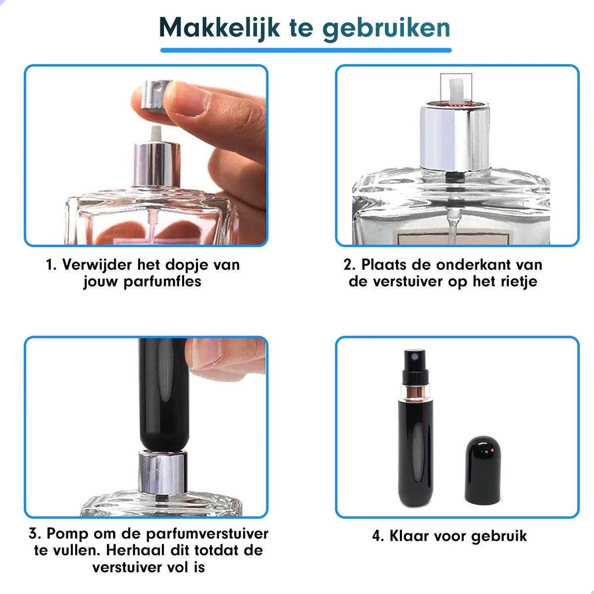 MaxedMore Navulbare Parfumverstuiver 5ml Zwart - 65 Keer Spraybare Parfum Verstuiver - Hervulbaar Tasverstuiver Voor Parfum - Meeneem Mini Geur Flesje Voor Op Reis - Lipstick Formaat Navulbaar Parfumflesje 5 MaxedMore Navulbare Parfumverstuiver 5ml Zwart - 65 Keer Spraybare Parfum Verstuiver - Hervulbaar Tasverstuiver Voor Parfum - Meeneem Mini Geur Flesje Voor Op Reis - Lipstick Formaat Navulbaar Parfumflesje - Afbeelding 5