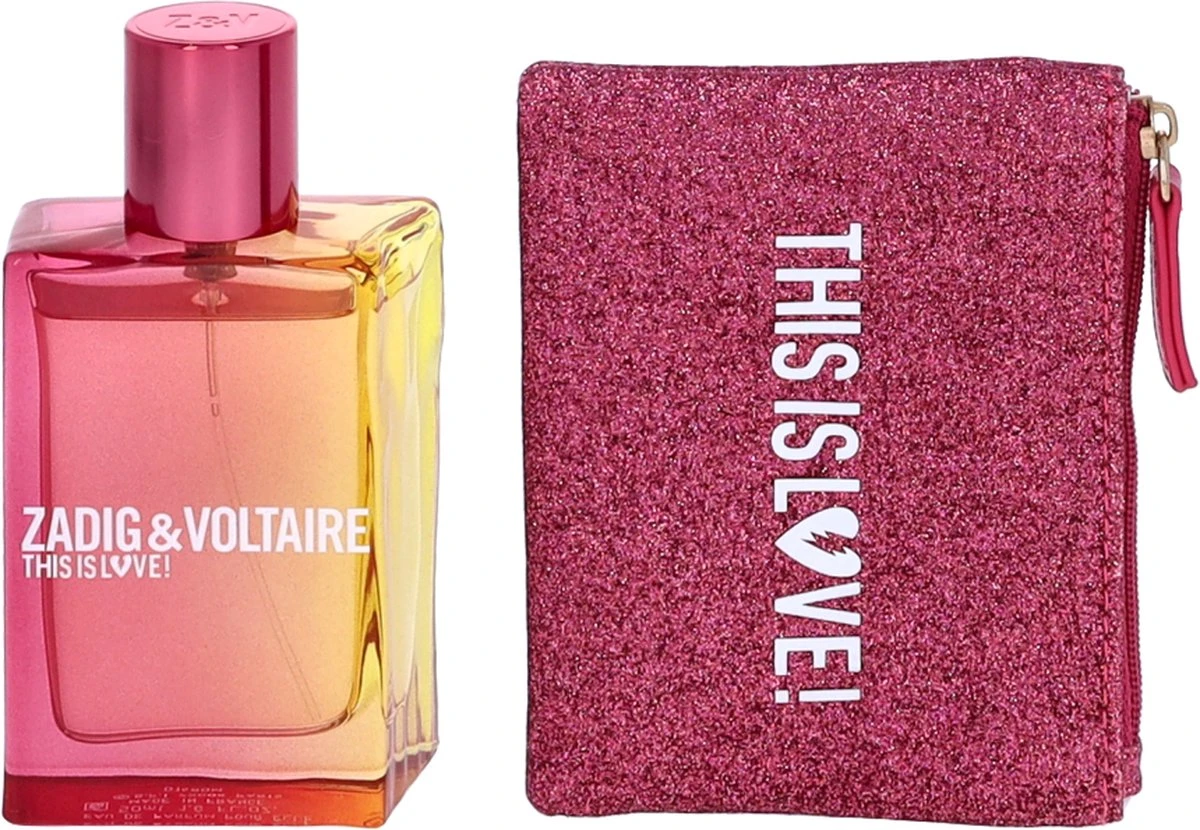 Zadig & Voltaire This Is Love! Giftset - 50 Ml Eau De Parfum + Toilettas - Geurengeschenkset 2 Zadig & Voltaire This Is Love! Giftset - 50 Ml Eau De Parfum + Toilettas - Geurengeschenkset - Afbeelding 2
